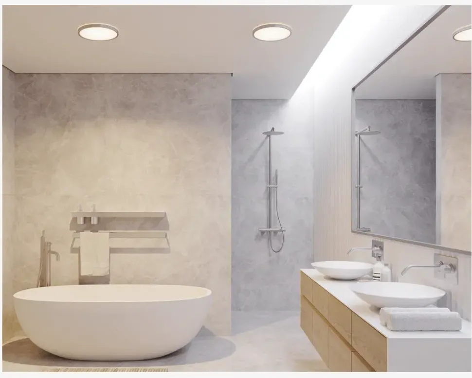 Plafond Oja Krom/Hvid Ø.30 cm