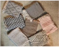 Plaid Med Mønster Olive/Natur 130x170