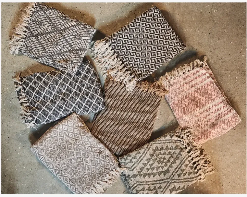 Plaid Med Mønster Olive/Natur 130x170