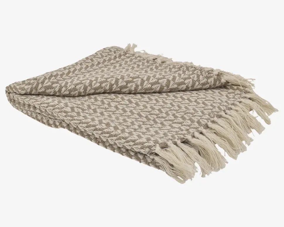 Plaid Med Mønster Sand 160x125