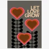 Plakat Let Love Grow Gray
