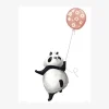 Plakat Panda m. Ballon