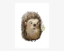 Plakat Pindsvin m. Blomst