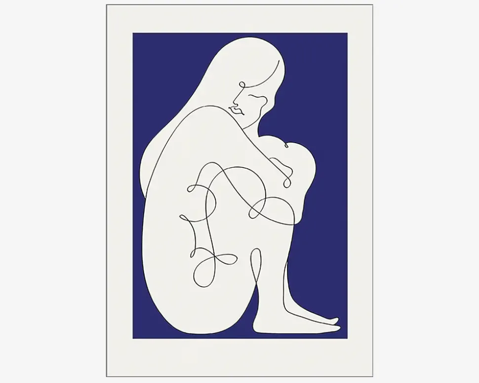 Plakat Sitting Woman Blue
