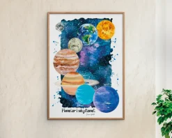 Plakat Solsystemet 50x70 cm