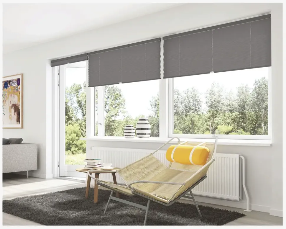 Plisse Gardin Touch 90x160 cm Grå