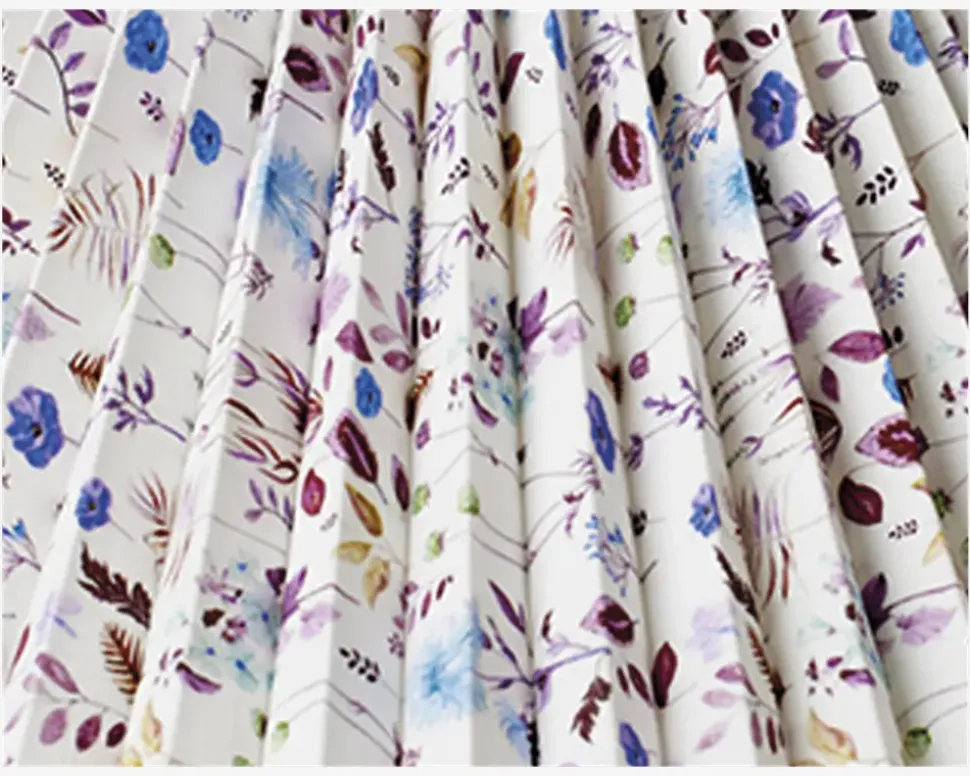 Plisséskærm Blomster Blå 21 cm