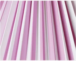 Plisséskærm Stribet Pink/Hvid 21 cm