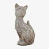 Porcelæn kat sand H.12,5 cm