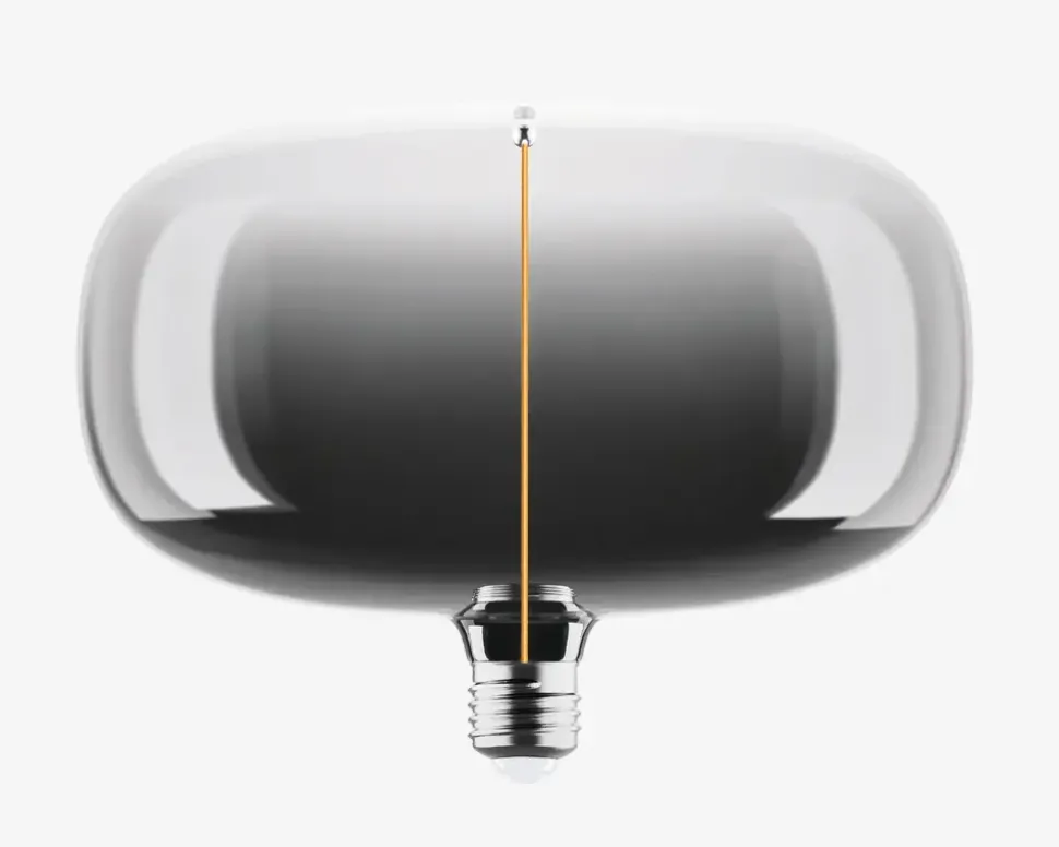 Pære Vintage ellipse røgfarvet E27 H.16,5 cm