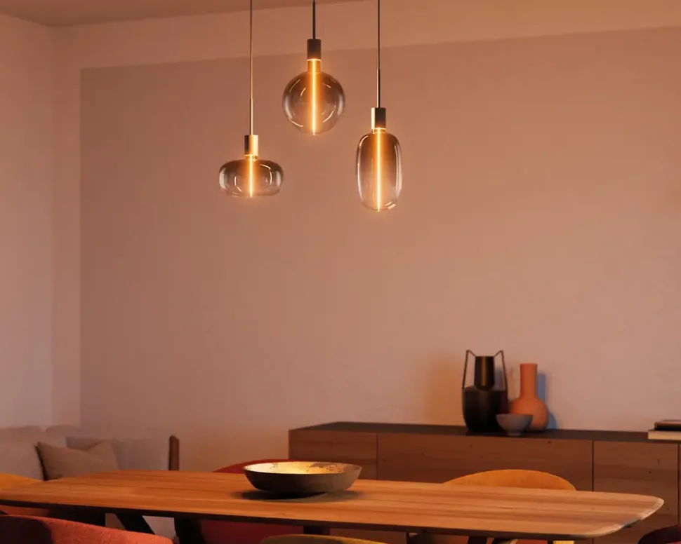 Pære Vintage ellipse røgfarvet E27 H.16,5 cm