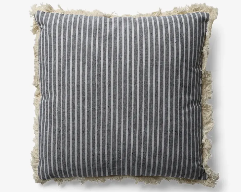 Pude blå m/frynser 45x45 cm