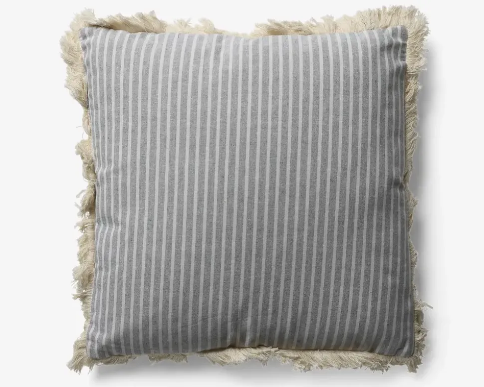 Pude grå m/frynser 45x45 cm