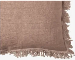 Pude Hør/Bomuld Med Fryns Rose