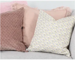 Pude Hør/Bomuld Med Fryns Rose