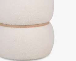 PUF HVID BOUCLE Ø-38CM. H-41CM