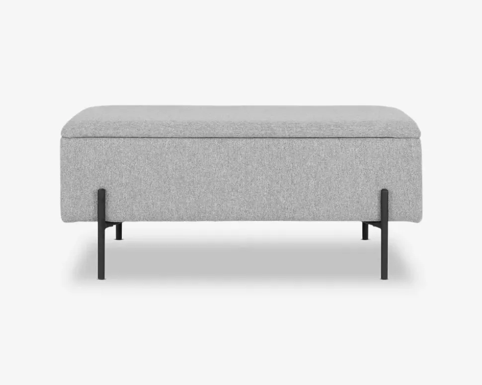 Puf/bænk med opbevaring grå