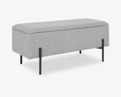 Puf/bænk med opbevaring grå