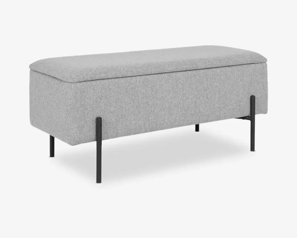 Puf/bænk med opbevaring grå