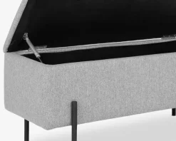 Puf/bænk med opbevaring grå