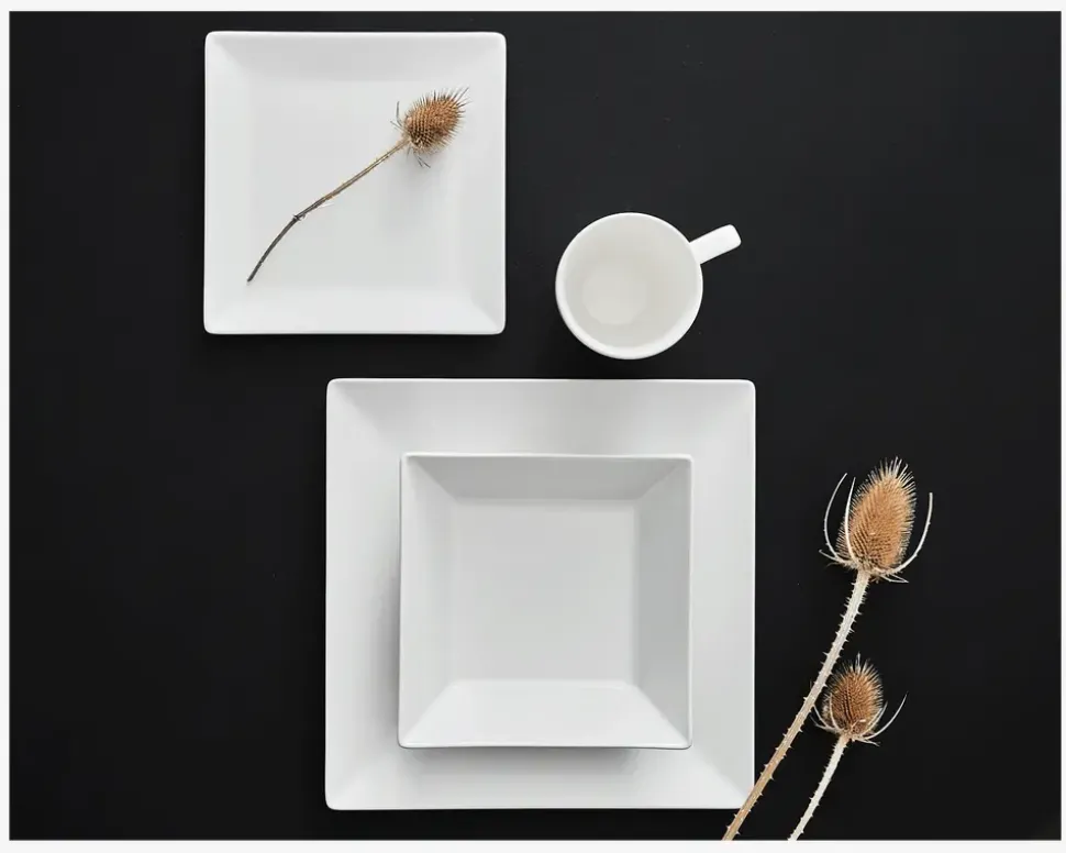 Quadro Skål 17,5x17,5 cm Hvid