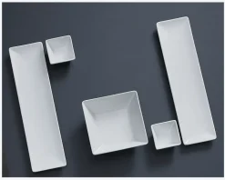 Quadro Tallerken Rektangulær 30x8 cm Hvid