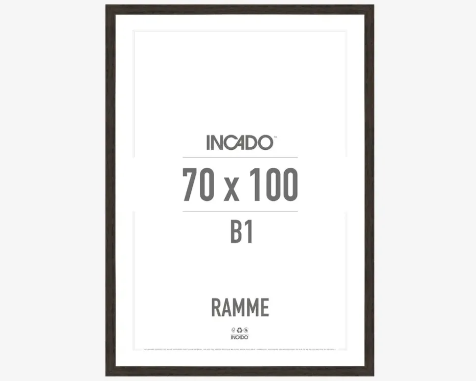Ramme Røget Eg Slim 70 x 100 cm
