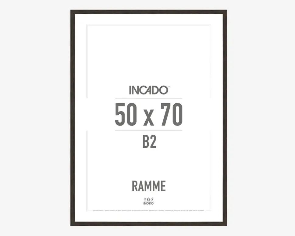 Ramme Røget Eg Slim 50 x 70 cm