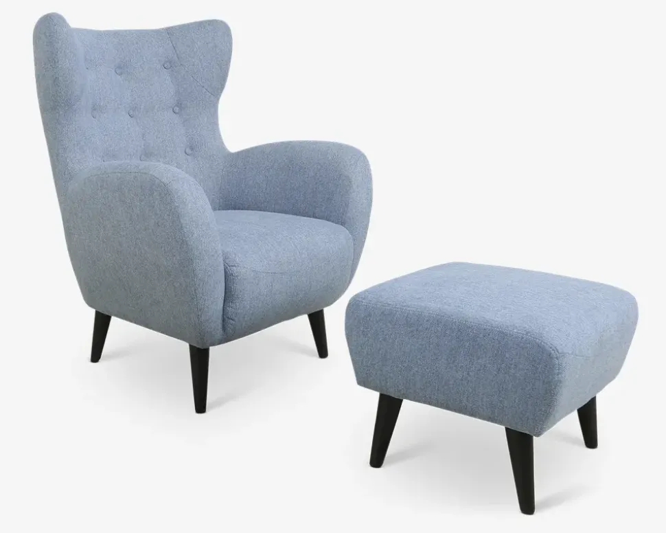 Øreklapstol Inkl. Fodskammel