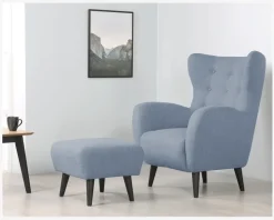 Øreklapstol Inkl. Fodskammel