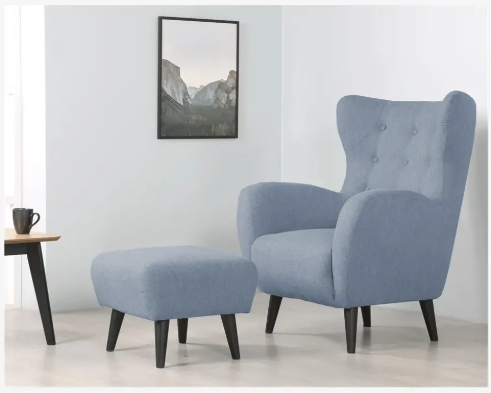 Øreklapstol Inkl. Fodskammel