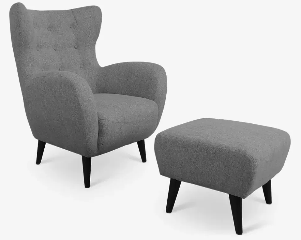 Øreklapstol Inkl. Fodskammel