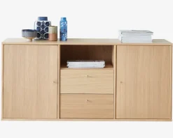 Reol Mistral 3 sekt. m/2 døre og 2 Skuffer Eg