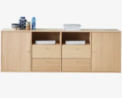 Reol Mistral 4 sekt. m/2 Døre og 4 Skuffer Eg