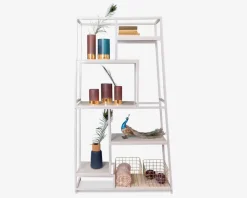 Reol skrå hvid/hvid 102x178 cm