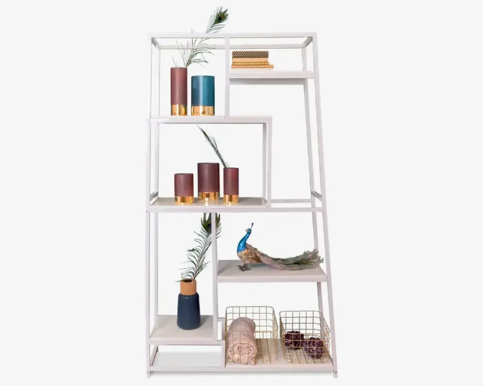 Reol skrå hvid/hvid 102x178 cm