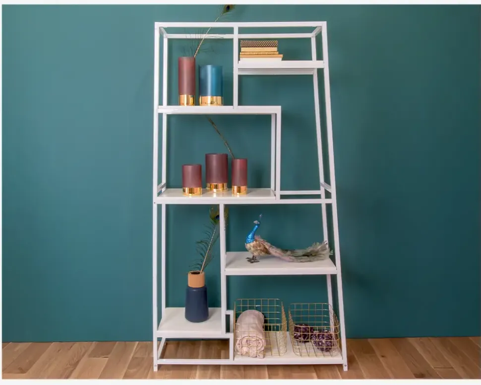 Reol skrå hvid/hvid 102x178 cm