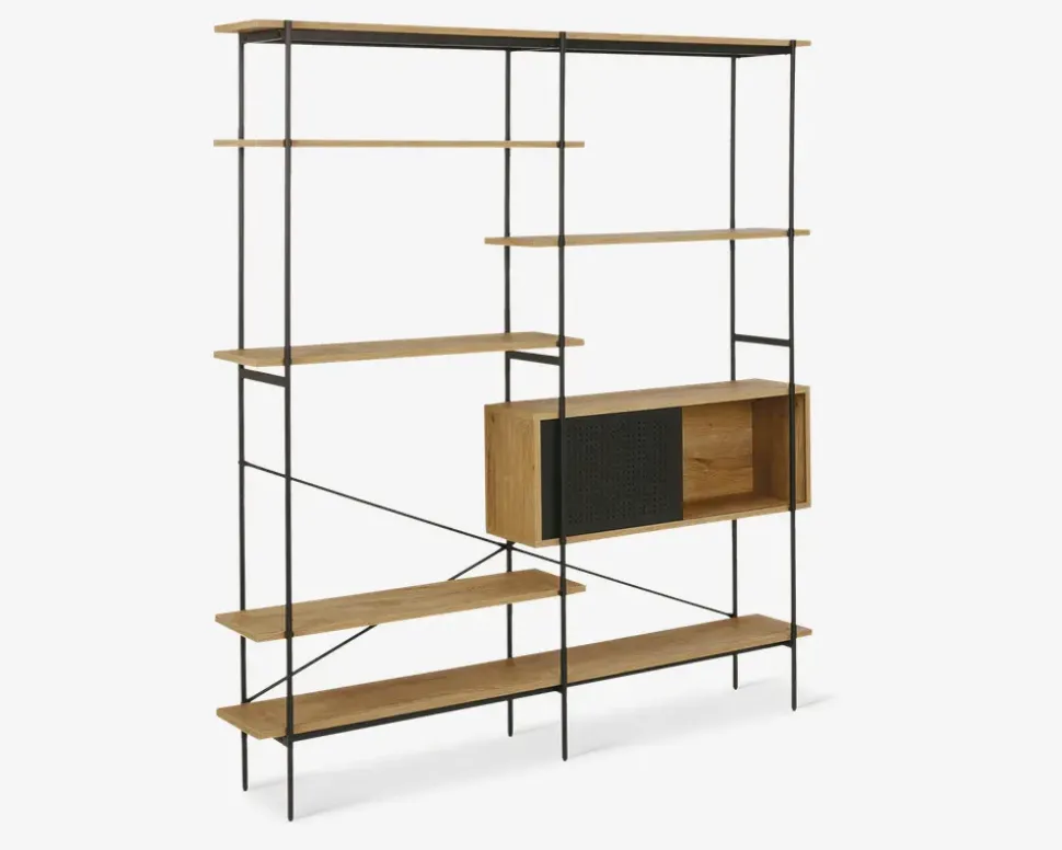 Reol sort metal/vild eg