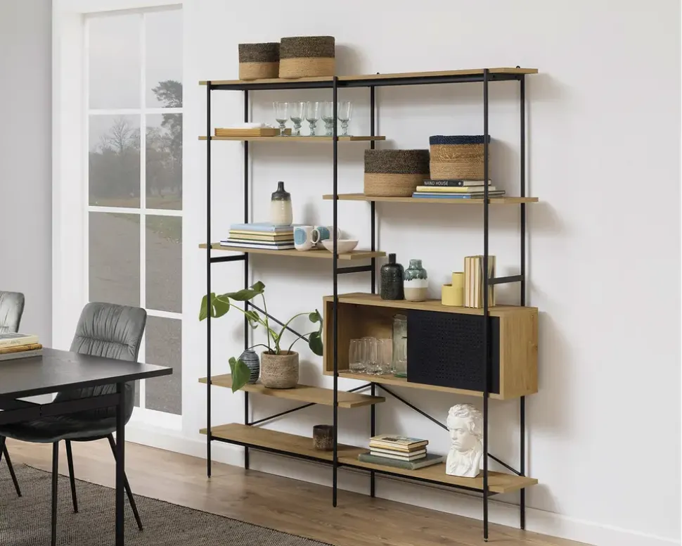 Reol sort metal/vild eg