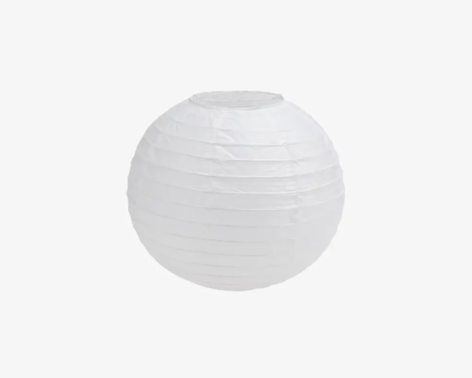 Rispapirlampe Ø30 cm. Hvid. Uden ophæng