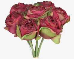 Rosen Bundt Mørk Rød H.28cm