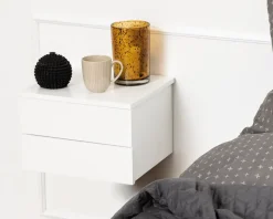 Sengebord Avignon med 2 skuffer hvid