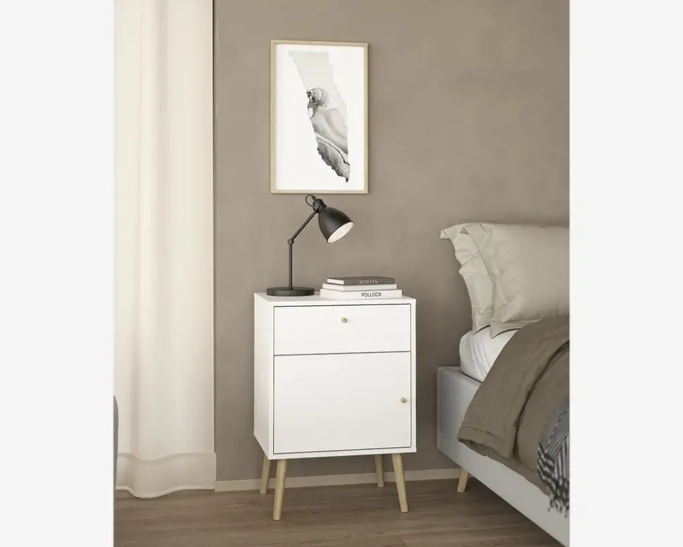 Sengebord Bodo i hvid