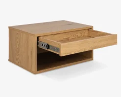 Sengebord Cholet med 1 skuffe vild eg kunstfiner