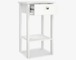 Sengebord Madrid hvid med 1 skuffe