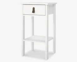 Sengebord Madrid hvid med 1 skuffe