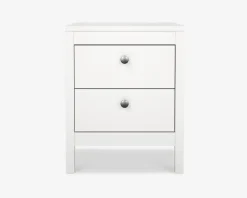Sengebord Madrid hvid med 2 skuffer