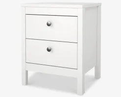 Sengebord Madrid hvid med 2 skuffer