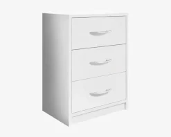 Sengebord Pepe med 3 skuffer hvid