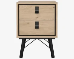 Sengebord Ry m. 2 skuffer eg